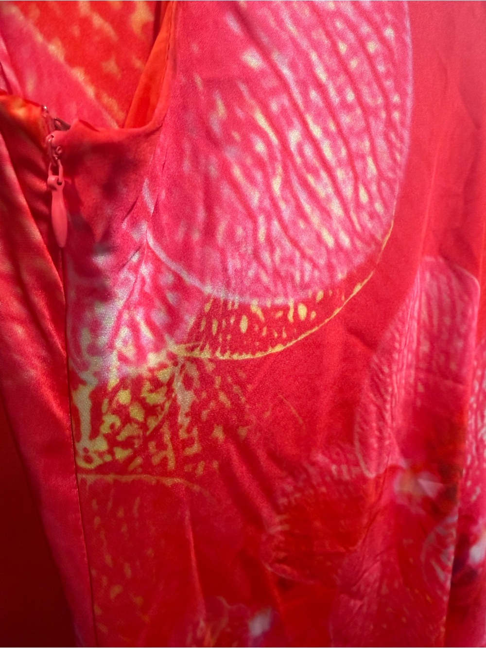NWT Paper Heart Coral Floral Satin Cowl Neck Sleeveless Maxi Dress Size S - Picture 5 of 9